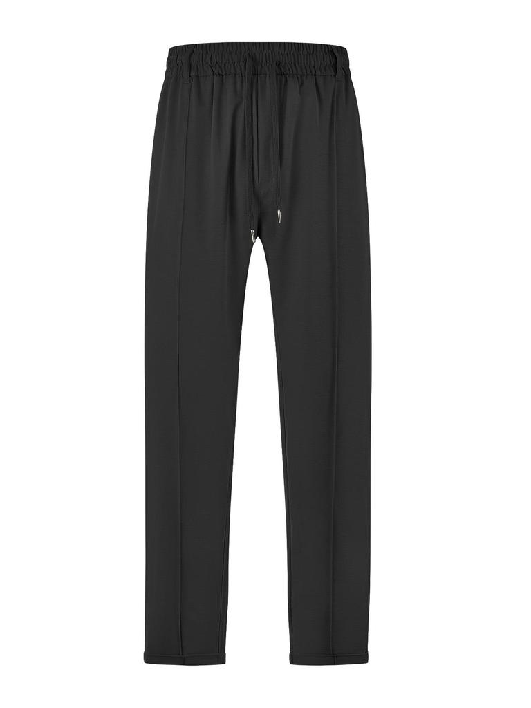 European and American Men's Clothing Summer Loose Breathable High Waist Tether Imitation Cotton Twill Shuttle Woven Men's Trousers Casual Pants