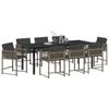 Garden Dining Set 9 pcs Grey Poly Rattan