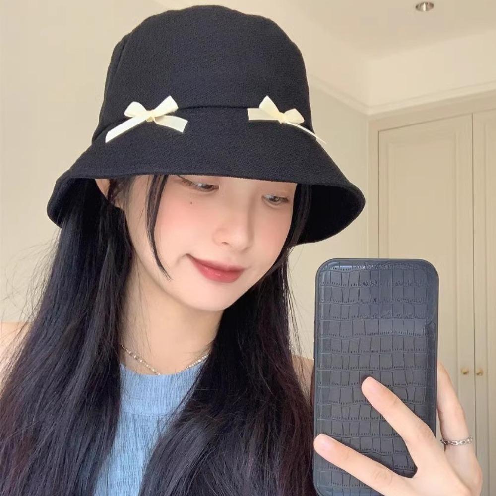 UV Protection Sun Hat Wide Brim Bow Bucket Cap Fashion Hiking Fisherman Hat Camping