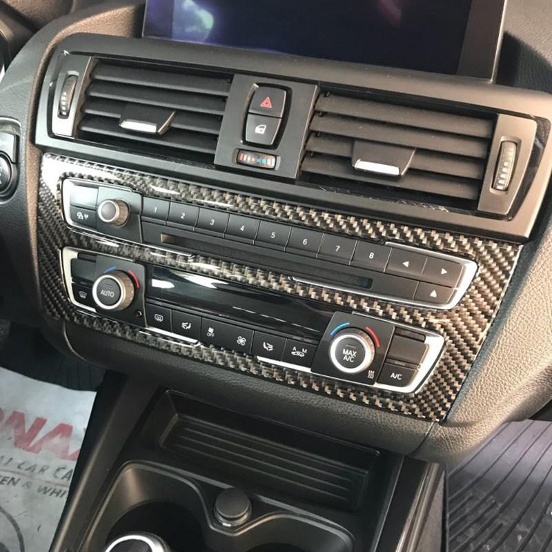Car Interior Stickers Carbon Fiber Air Conditioning Console Panel Cover Trim Car Styling For BMW F20 F21 1/2 Series