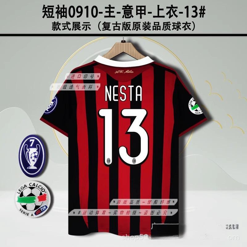 9596AC Milan jersey home two away Maldini Baggio Baressivea short-sleeved retro football jersey