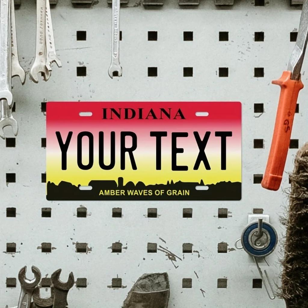1pc Custom Vintage Tin Sign Indiana Golden Wheat Wave Retro Metal Plate for Home Bar Garage Wall Decor