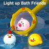 Random Animal Light Up Baby Bath Toys Toddler with Fishing Net Bath Tub Toys for Baby Swimming Water Baby Shower for Kids