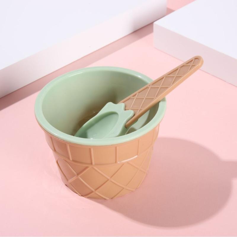 Vibrant Color Ice Cream Bowls With Spoons Dessert Sundae Dishes Set For Birthday Holiday Party Ice Cream Favor Gift Decor