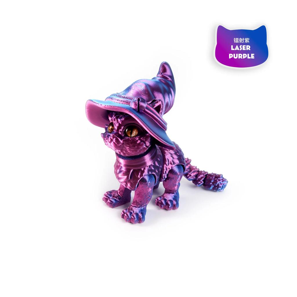 3D Printed Magic Cat Animals Toys Realistic Hairless Figurine Articulated Cat Fidget Toy for Cat Lover Collector Home Decoration