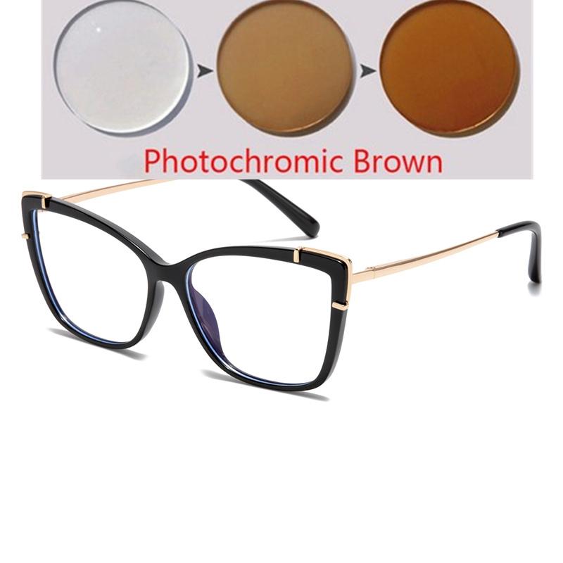 Tea Leopard Frame Cat Eye Prescription Glasses For The Nearsighted Blue Light Blocking Women Myopes Lunettes 0 -0.5 -0.75 To -6