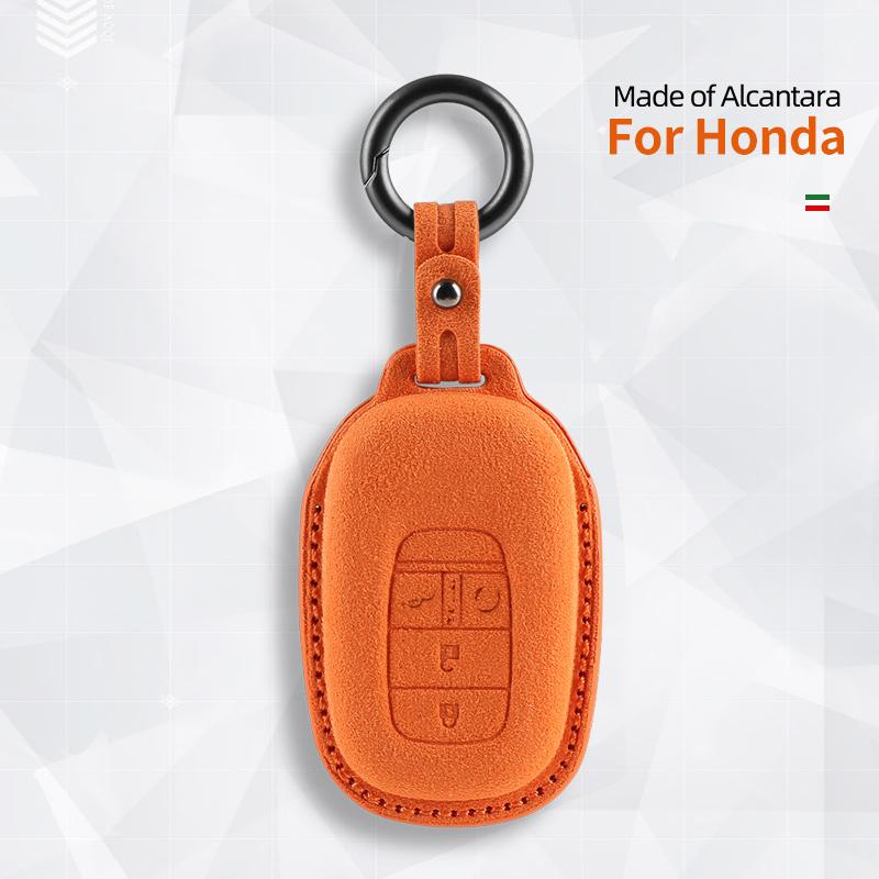 Car Key Case Cover Shell For Honda Vezel City Civic Jazz Brv Brv Hrv Remote Protector Suede Interior Accessories