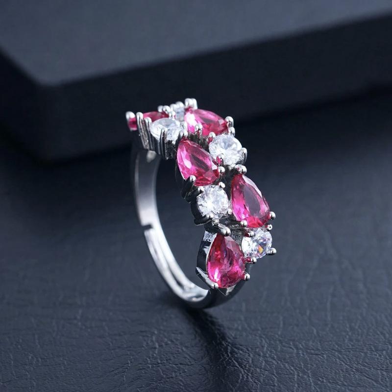 

European and American fashion personality temperament ring, women s Ruili style versatile rings Opening adjustable рожевий