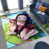 Anime Demon S-Slayer Kamado Nezuko Tanjirou Cartoon Rug for Bedroom Living Room Sofa Home Doormat Decor,Kids Non-slip Floor Mat