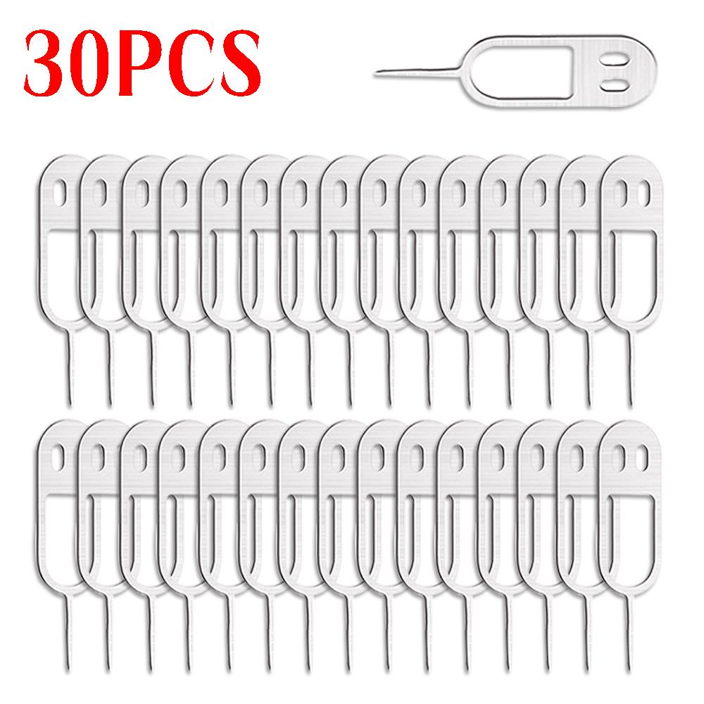 30-100pcs Universal Sim Card Tray Removal Eject Pin Tool Stainless Steel Needle Opener Ejector for IPhone/Samsung/Xiaomi/Huawei