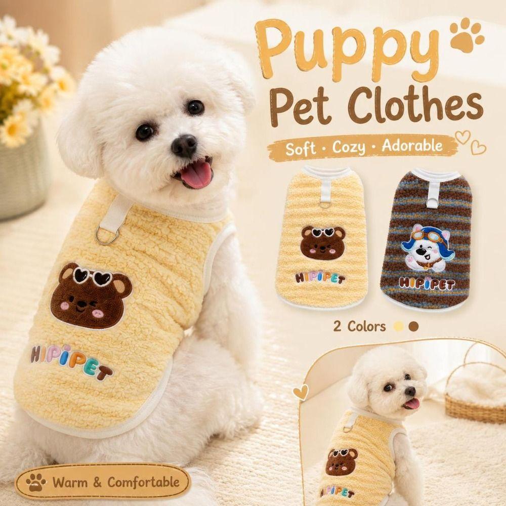 Warm Fleece Cat Clothes Washable Dog Sweater Cute Puppy Jumper Fall Winter Season