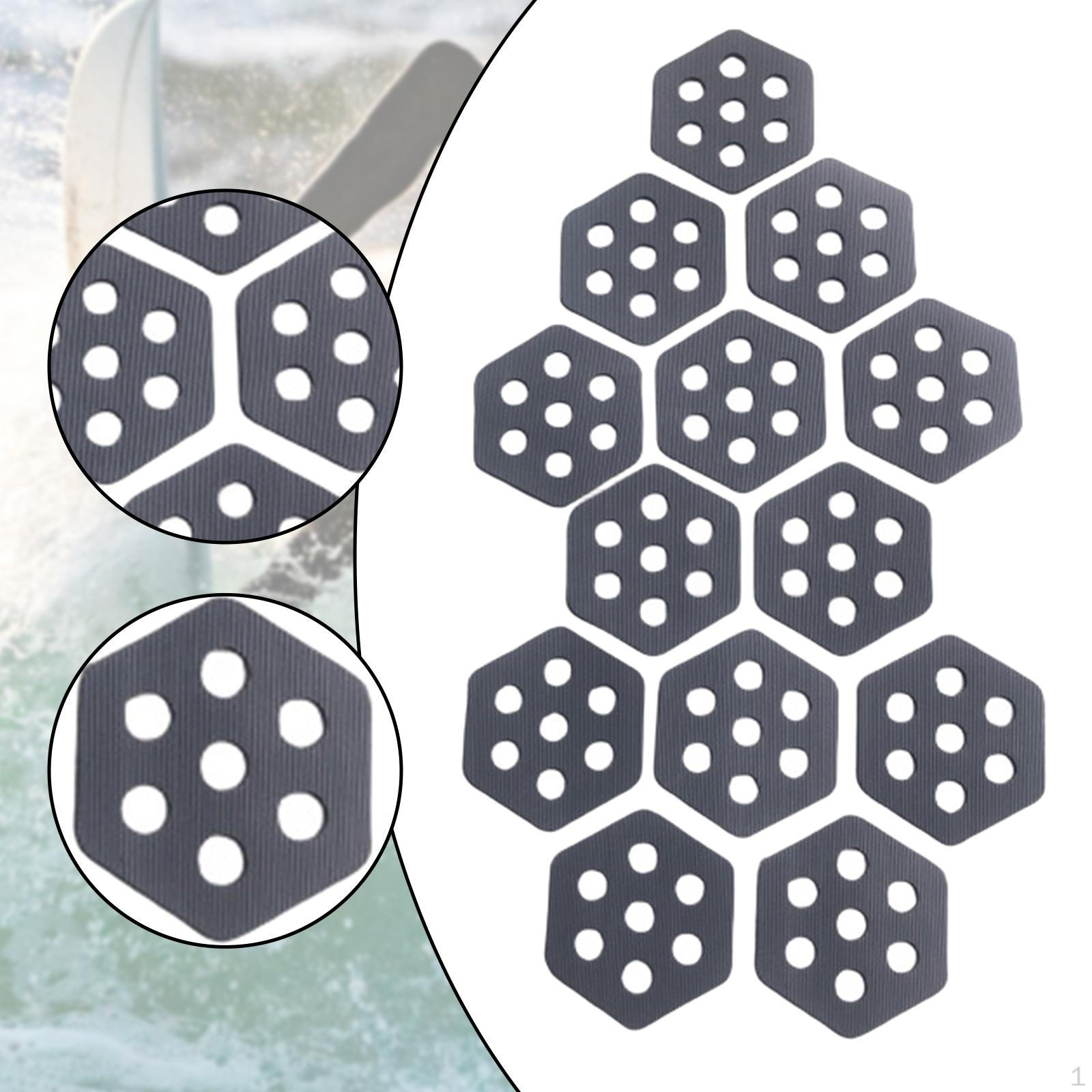 

12 Pack Hexagonal Surfboard Traction Pads Non-Slip Deck Grips Premium Accessories for серый