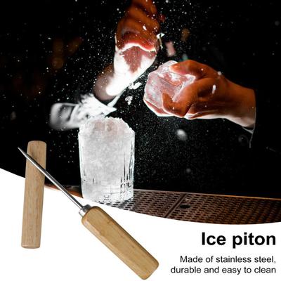 Yousheng Ice Picks Stainless Steel Ice Cone with Wooden Handle Manual Ice Modeler Ice Crusher Tool for Ice Sculptures Mixing And Chiseling