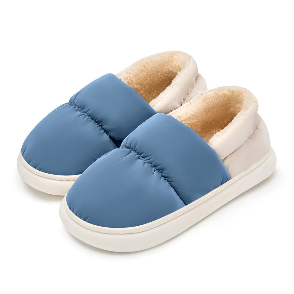 Winter Women Cotton Slippers Plush Warm Thick Bottom Slides Breathable Soft Non-slip Slippers Indoor Outdoor Men Cotton Slippers