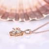 Oval Center Stone Twisted Rope Bezel Halo Pendant Women Cable Link Clavicle Necklace