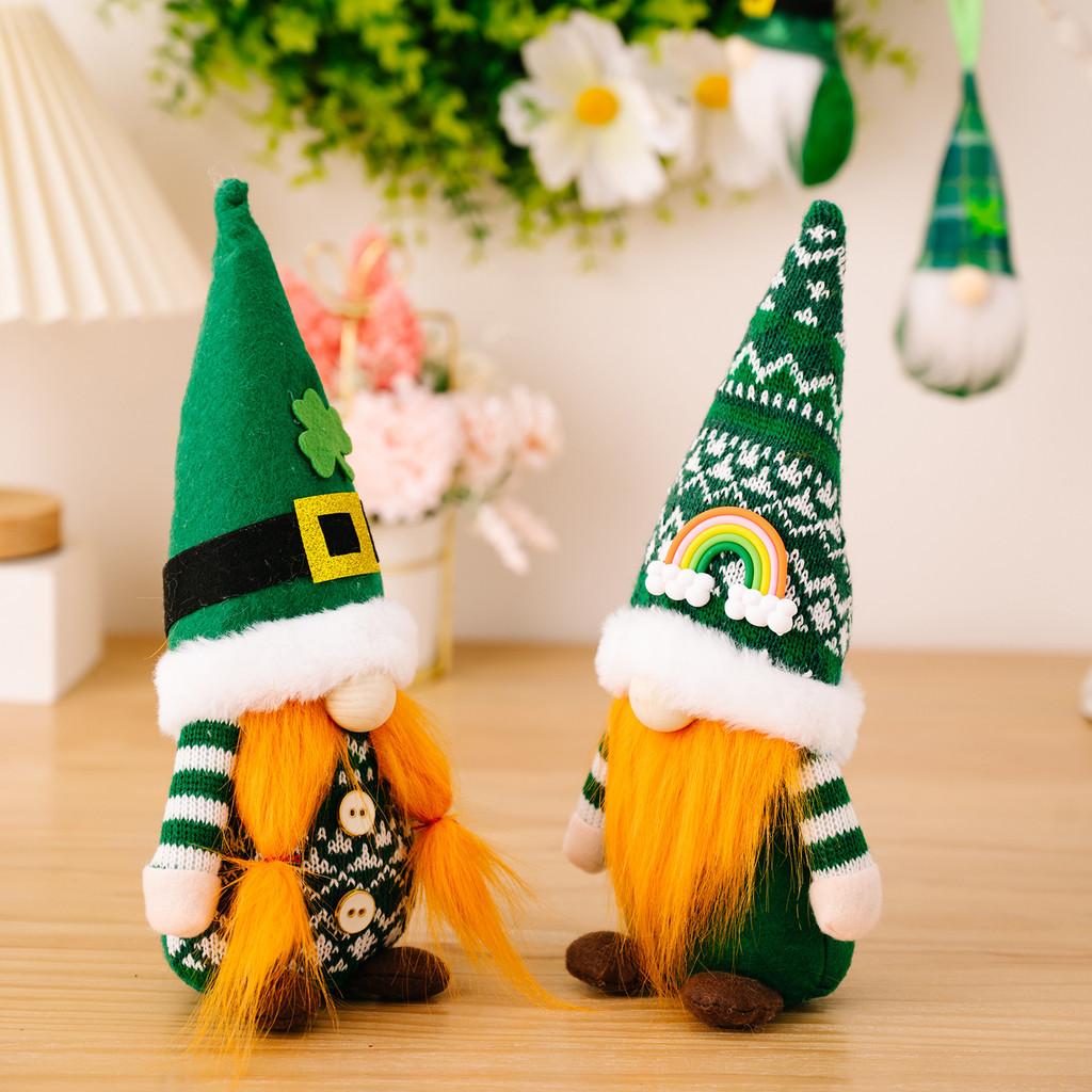 Leaf Delightful Green Festival Display Doll With Modern Design And Colorful Knitted Hat Events For