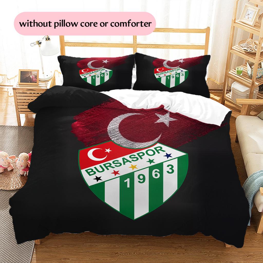 Bursaspor Pattern Bedding Quilt Set Home Decoration Gift (1 * duvet cover + 2 * pillowcase without core)