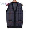 Cozy Up Pánská svetrová vesta bez rukávů s výstřihem do V Kabelová pletená vesta s knoflíkem dolů Cardigan