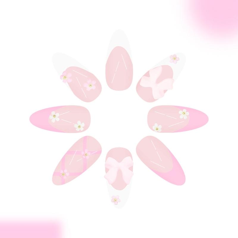 Mandel Aufklebe-Nägel Glänzend Falsche Nägel Aufklebe-Nägel in 12 Größen, 24 Stück Französische Nagelspitzen für DIY Nagelkunst Dekorationen
