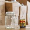 Round Glass Sealed Jar with Stainless Steel Clasp for Food Storage