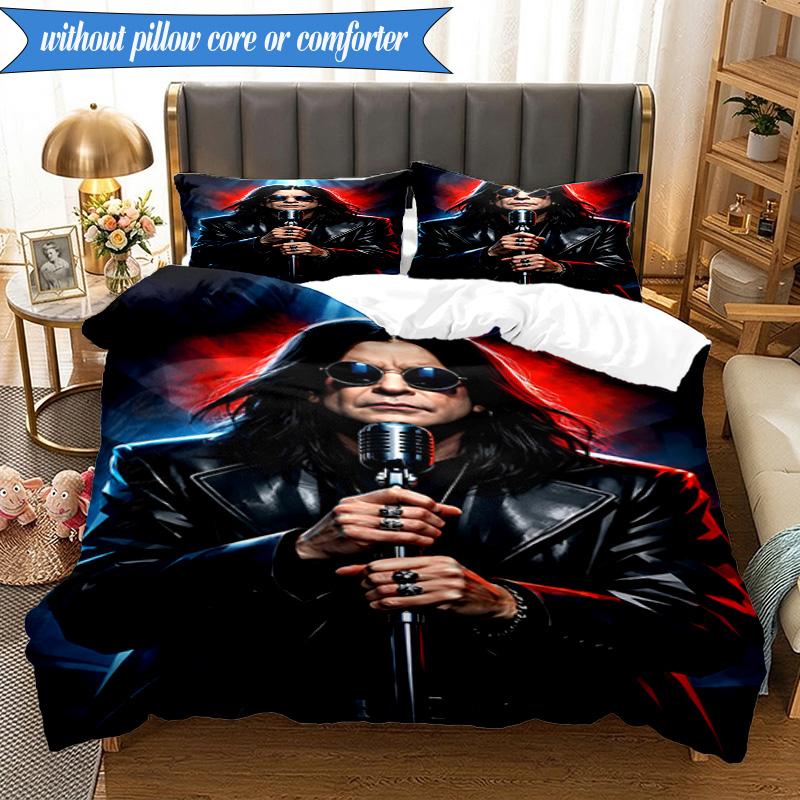 3PCS Ozzy Metal Legend Bedding Set,Including 1pc Duvet Cover And 2pcs Pillowcases Perfect for Bedroom, Dormitory, Fan Christmas Gift