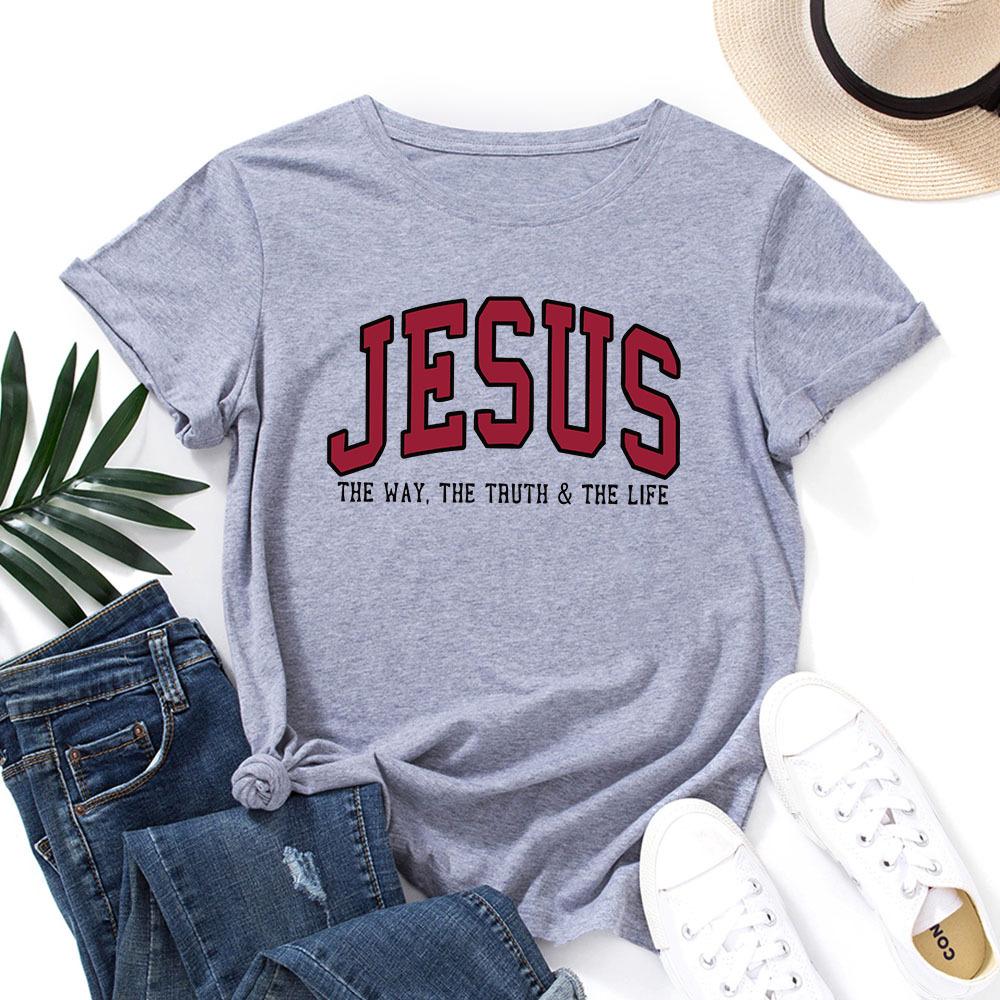 Cotton T-Shirt Short Sleeve Round Neck Women 2d Print Tops