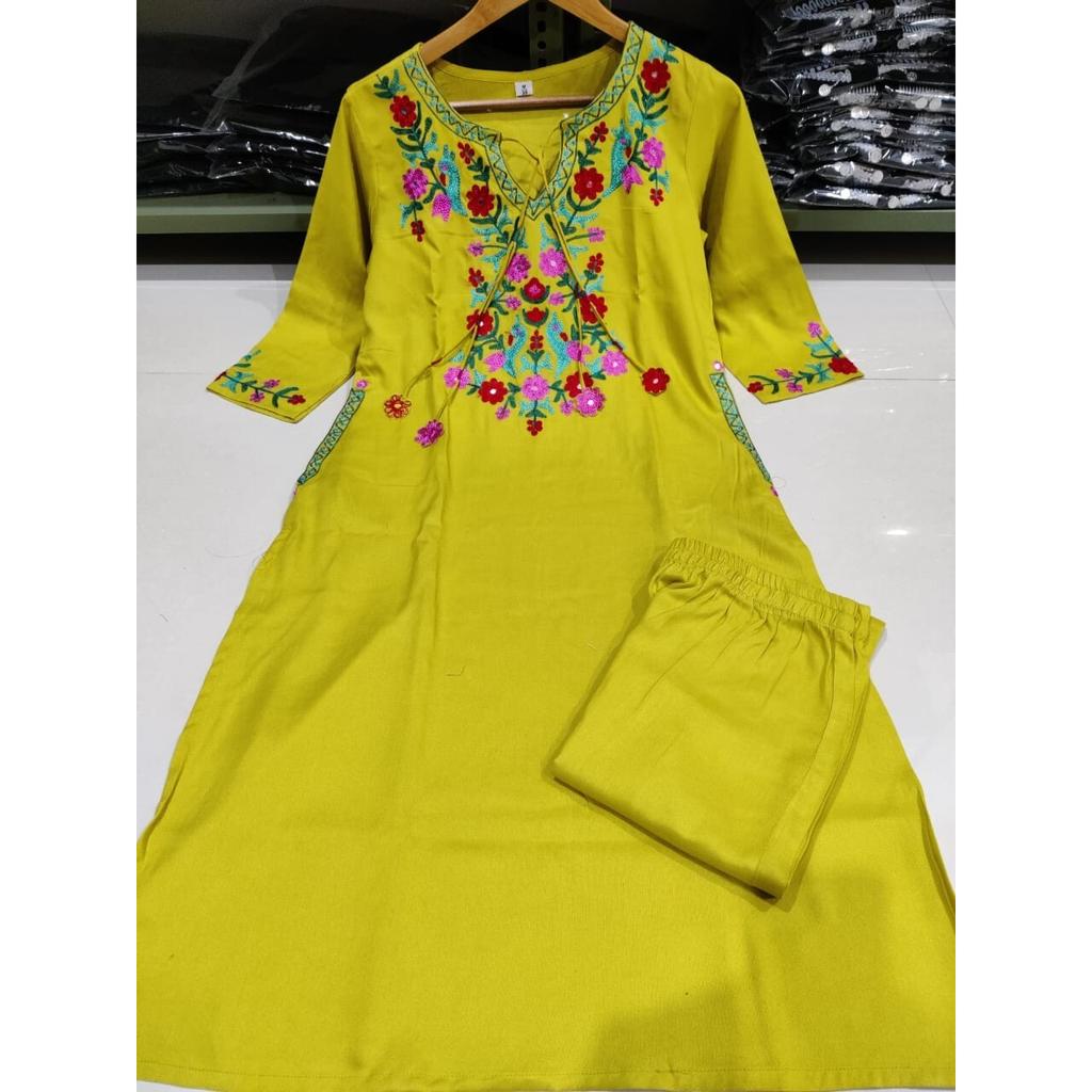 Ινδική Γυναικεία Σχεδιαστική Μπλούζα Τούνικ Κούρτα Παντελόνι Σετ Φορέματα Κούρτι για Πάρτι Μπόλιγουντ VF-20263a