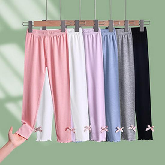 Girls' Winter Warm Velvet Embroidered Cat Base Layer Pants