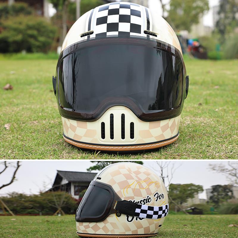 ORZ-729-Motorcycle Helmets Retro Helmets Men's Four Seasons Cruise Motorcycle Full Helmets Summer