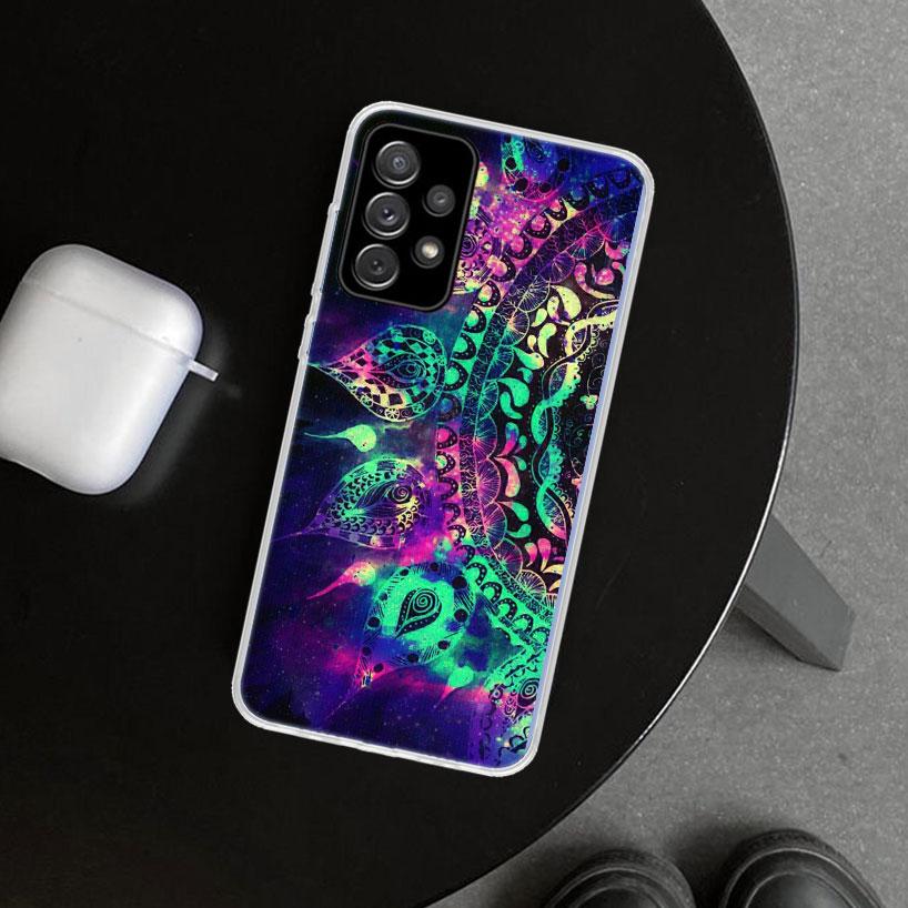 Mandala Sunflower Mandala Phone Case Cover for Samsung Galaxy A12 A22 A32 A52 A72 A02S A51 A50S A31 A20S A10S Note 20 Ultra 10 P