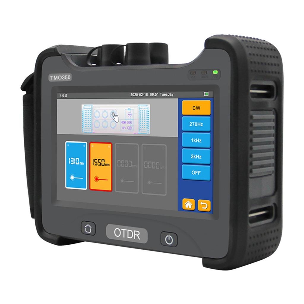 OTDR Fiber Optic Tester 1625nm 100m to 260km 33db 7in Screen 5 in 1 OTDR Tester with SC ST LC Adapter Black