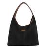 Chic Retro Canvas Tote Bag For Women Spacious Everyday Handbag In Black White Khaki