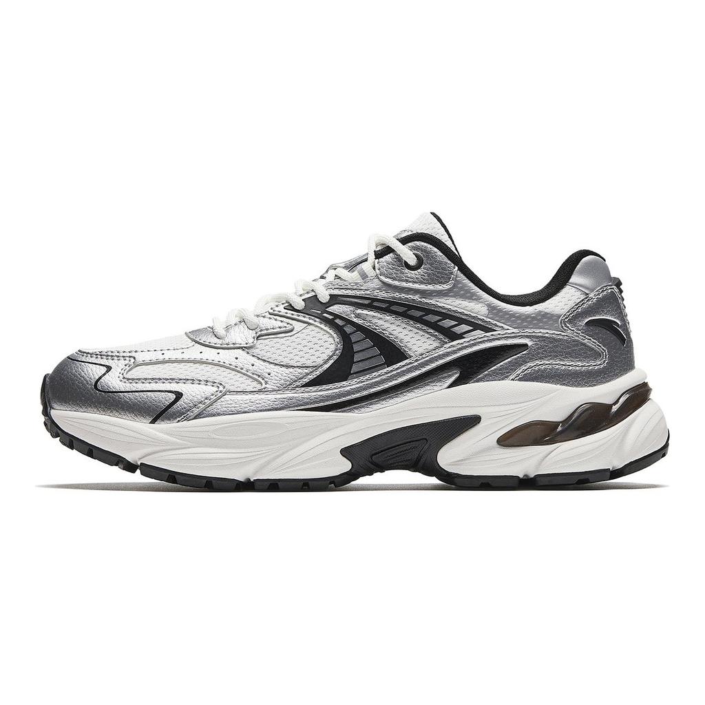 Anta AT802 Ammortizzanti Resistenti all'Abrasione Rialzanti Scarpe Casual da Uomo Bianco Papiro/Argento/Nero Base 912618882-2