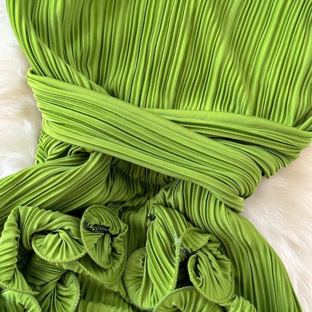 YYFS Women's Fashion Summer Spring Solid Color Print Short Sleeve V-Neck High Waist Casual Dresses