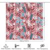 Pink White Floral Shower Curtain Set Bath Decor With Blue Accents Fabric Shower Curtains For Home Decor In Bathroom (Set Of 1)