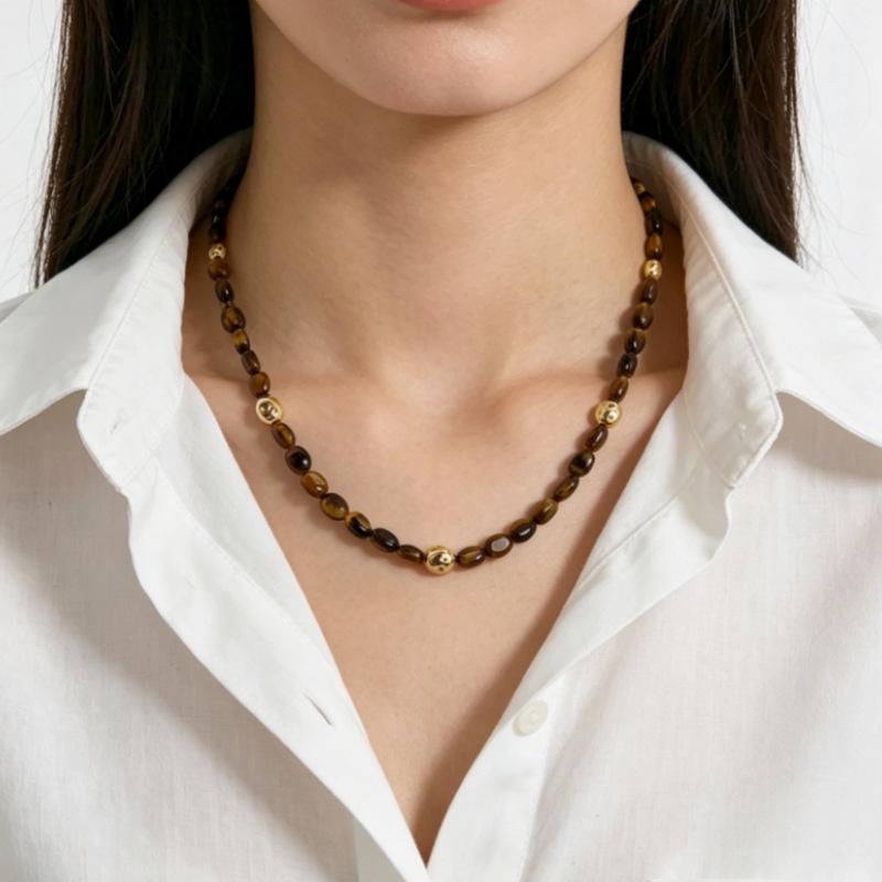 Melaleuca Tiger's Eye & Turquoise Luxury Necklace - Versatile Clavicle Choker for Women