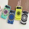 Phone Cover For Samsung Galaxy Z Flip 7 6 5 4 Case Transparent For Samsung Z Flip 3 Hard PC Foldable Retro Circular Totem Design