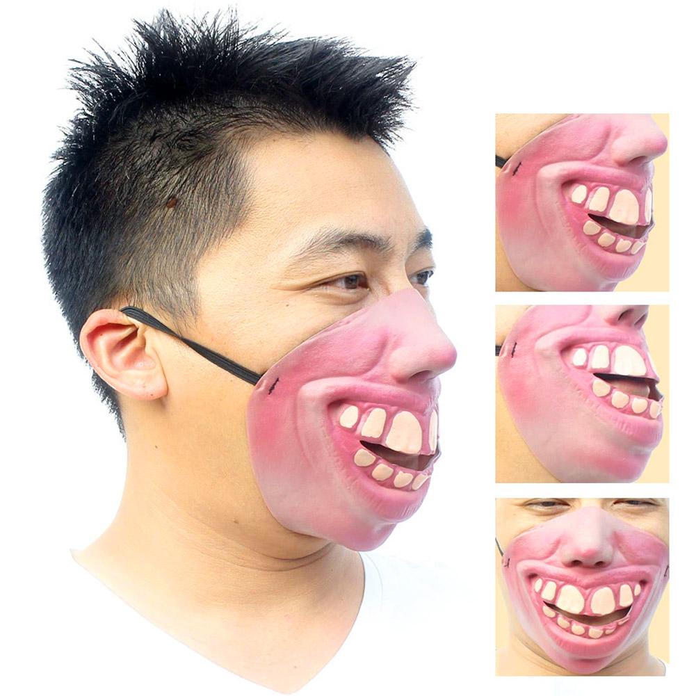 Half-Face Clown Mask - Funny Latex Party Costume Mask Unique Eye-Catching Design Perfect Photo Prop Half-Face Clown Mask