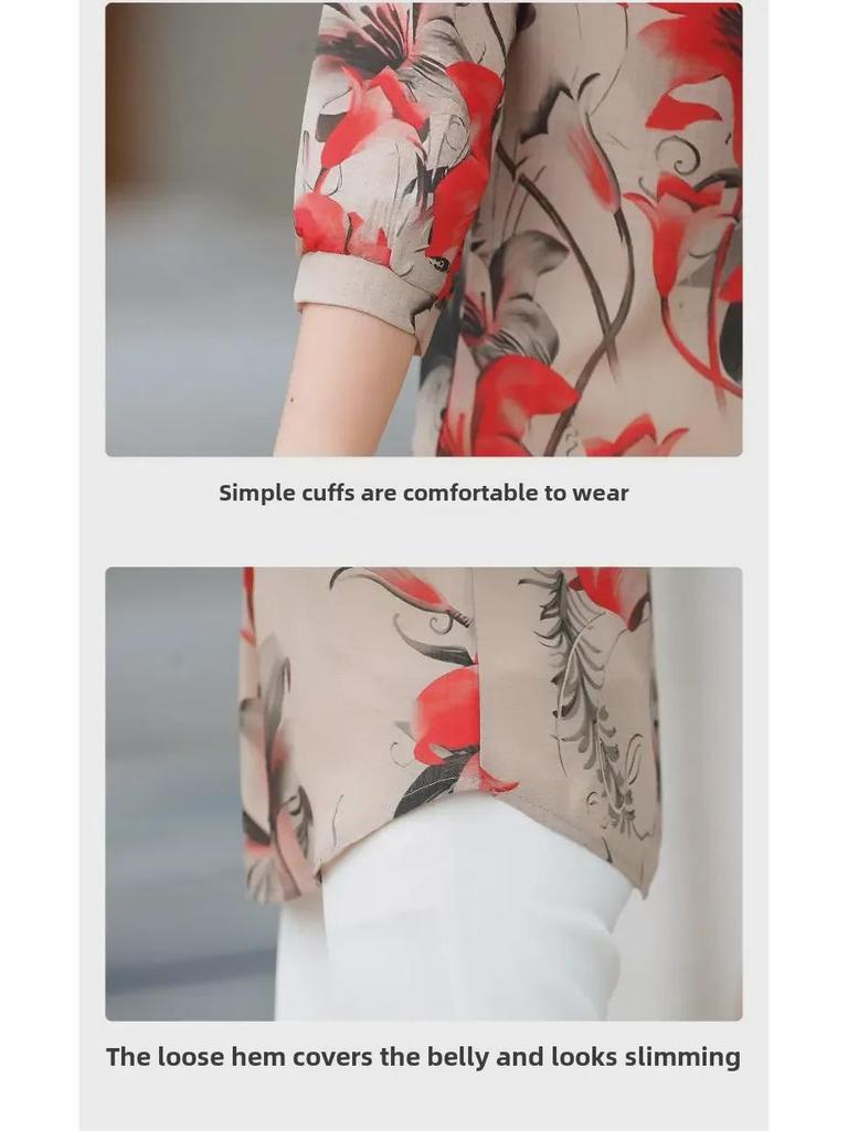 Modisches Sommerhemd für Frauen mittleren Alters, 40-50 Jahre