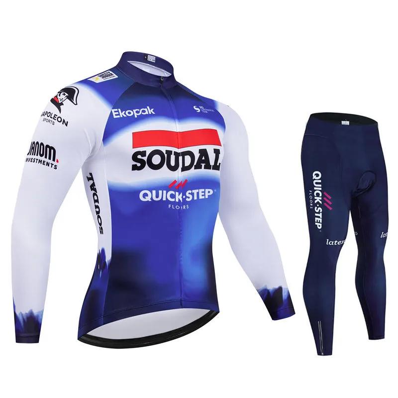 

2026 Soudal Quick Step Team Autumn Cycling Jersey Set Men Bike Clothes Long Sleeve Clothing Bicycle Uniform MTB Maillot Ropa Ciclismo XXL