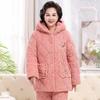 YUZHAOLIN Women's Elderly Winter Thermal Pajama Set
