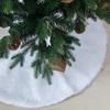 White Long-Haired Plush Christmas Tree Skirt