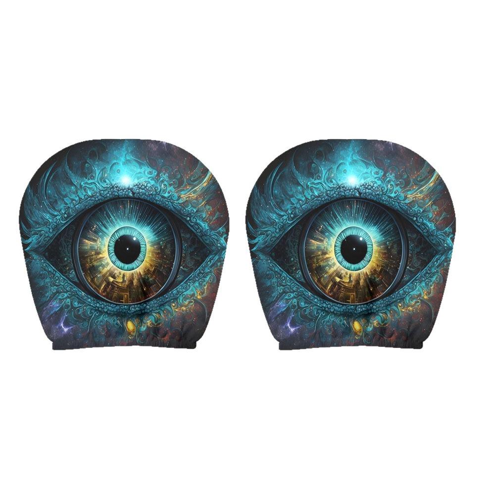 2 Pcs Ghost Headrest Covers Halloween Accessories Car Seat Headcover Car Headrest Covers Halloween
