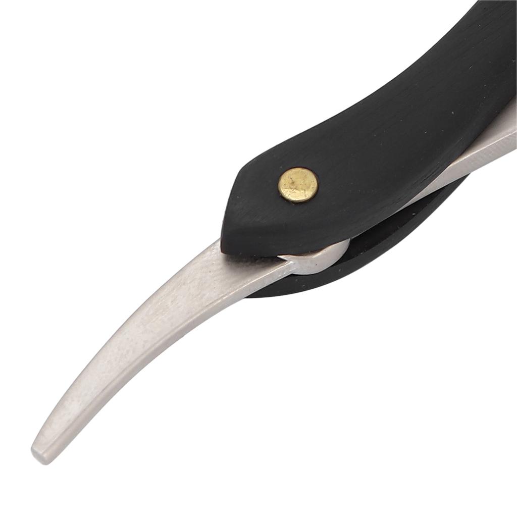 Men's Straight Edge Razor Zinc Alloy Wooden Handle Razor for Barber Home (without Blade)