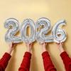 4pc 32Inch Silver Gold 2026 New Year Aluminum Foil Balloon Set Happy New Year Aluminum Foil Balloons Props Decoration