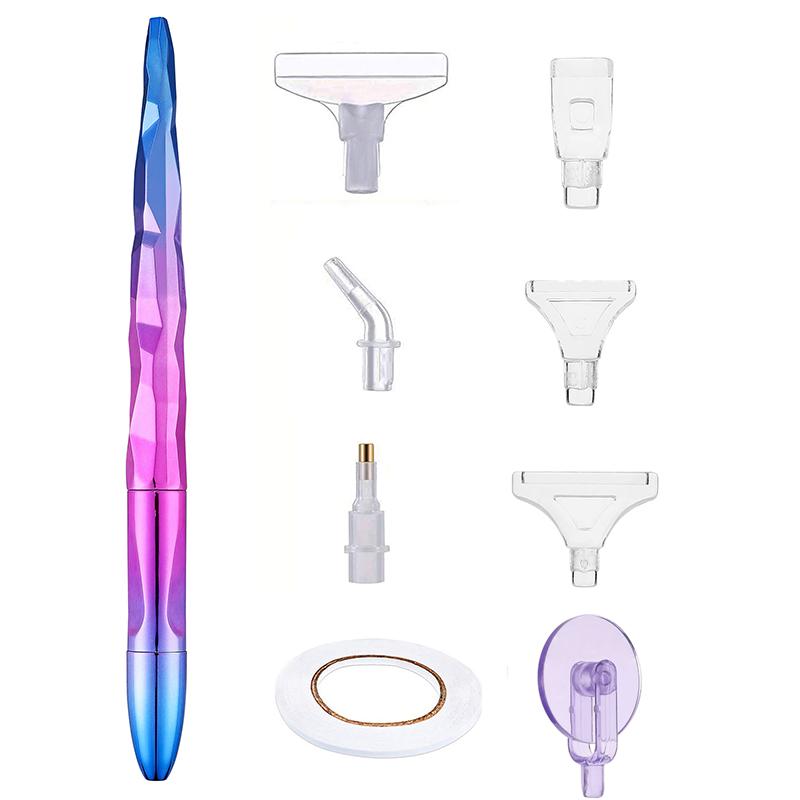 

5D алмазная ручка для рисования, роликовая прокрутка, покрытие, колесо, сверло, наборы ручек, алмазная вышивка, аксессуары с клейкой лентой фиолетовый