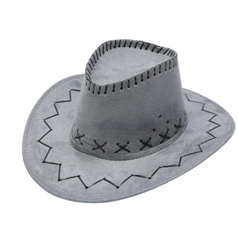 Faux Leather Suede Western cowboy Hat for Men Women Fedora Outdoor Wide Brim For Beach Travel Vacation Party Cosplay Cap Gifts