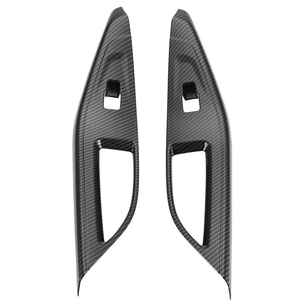 4Pcs Carbon Fiber Style Interior Window Lift Button Cover Trim Frame for Hyundai Lafesta 18-19