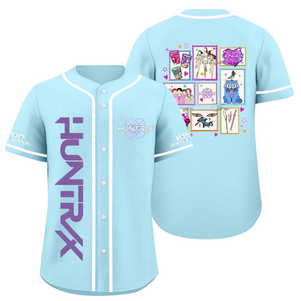 Children's Casual Cartoon Print Short-sleeved Baseball Jerseys Children's Sportswear Top