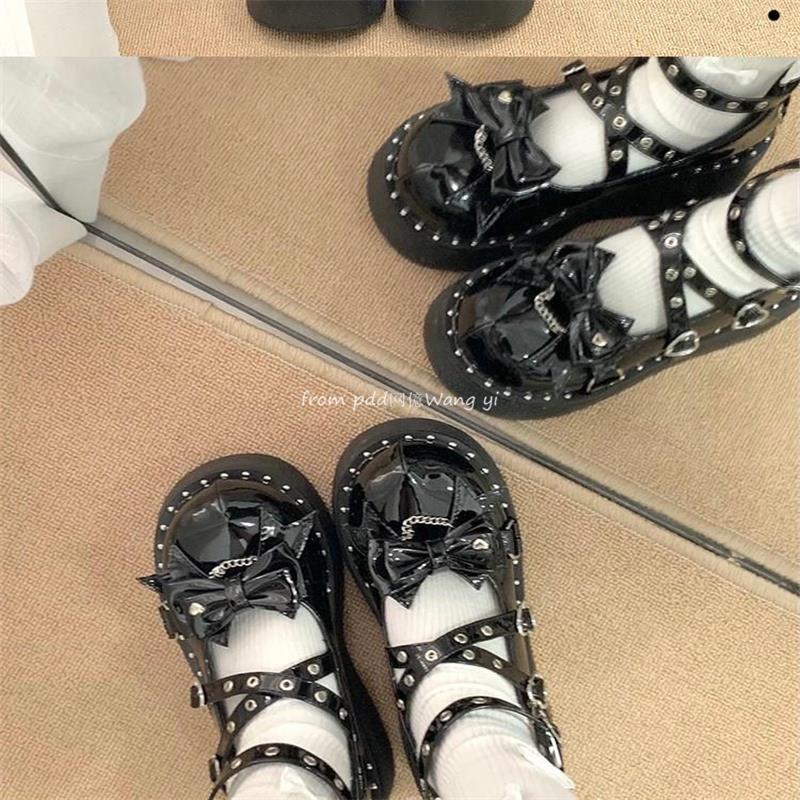 Thick heel sweet cool college style round head Mary Jane single shoes jk Japanese small leather shoes women lolita